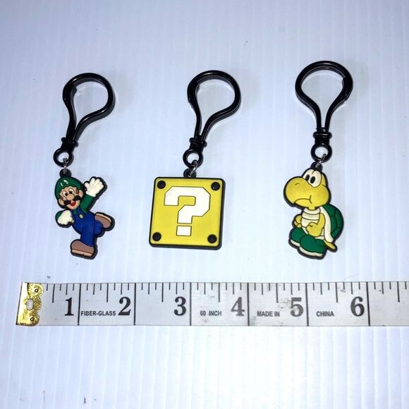 MARIO BROS Backpack Lunchbox Purse Charm Luigi Koopa Troopa Question Mark Trio - Picture 5 of 11